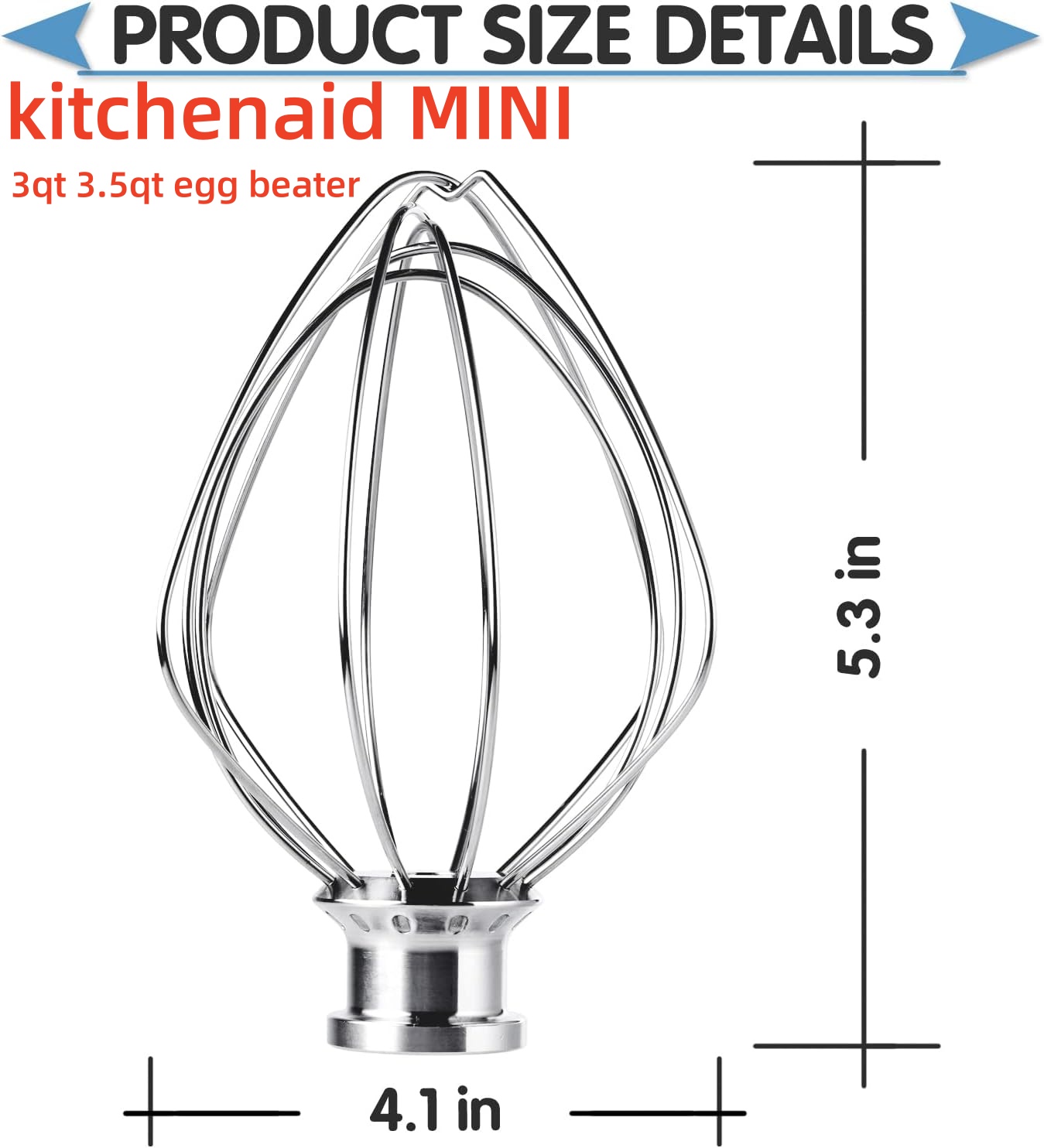 Commercial Kitchen Juicer - 6-Wire Whip Attachment MINI egg beat