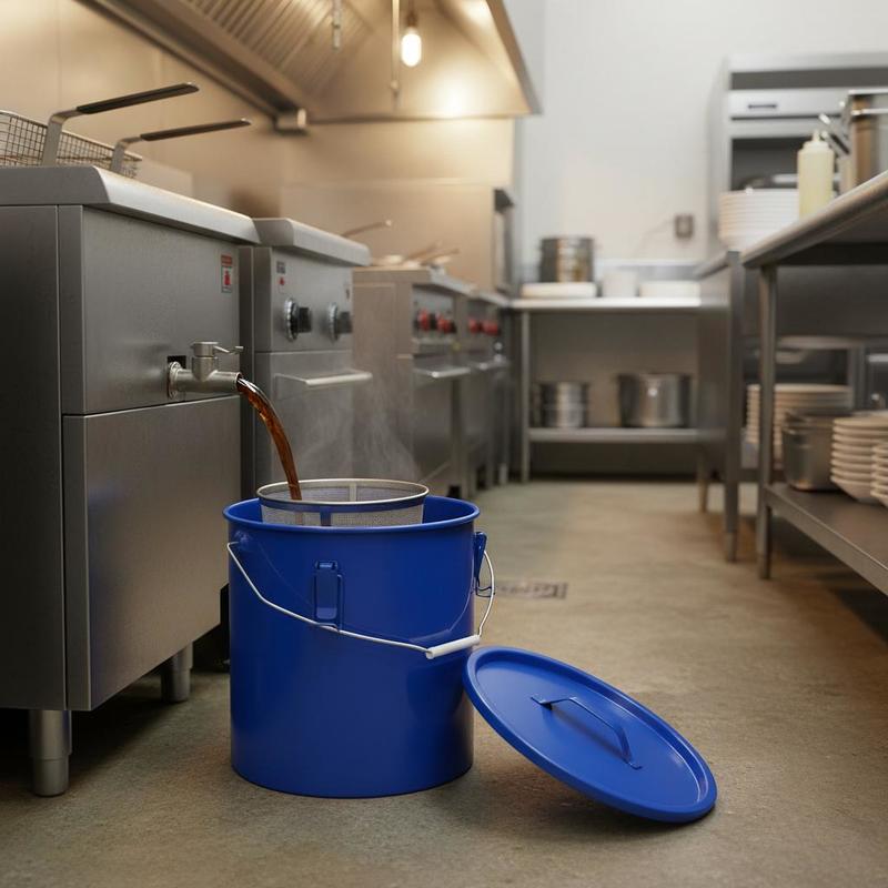 Commercial Kitchen Oil Disposal - Carbon Steel Oil Storage Pail 6