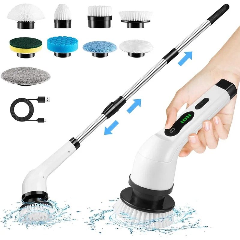 Commercial Kitchen Cleaning - Cordless Electric Spin Scrubber For Kitchen