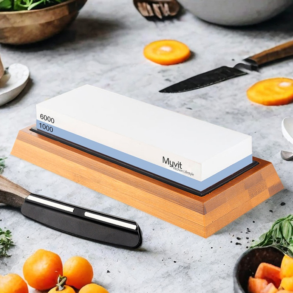 Commercial Kitchen Knife Set - Sharpening Stone Knife Sharpener Professional Whetstone