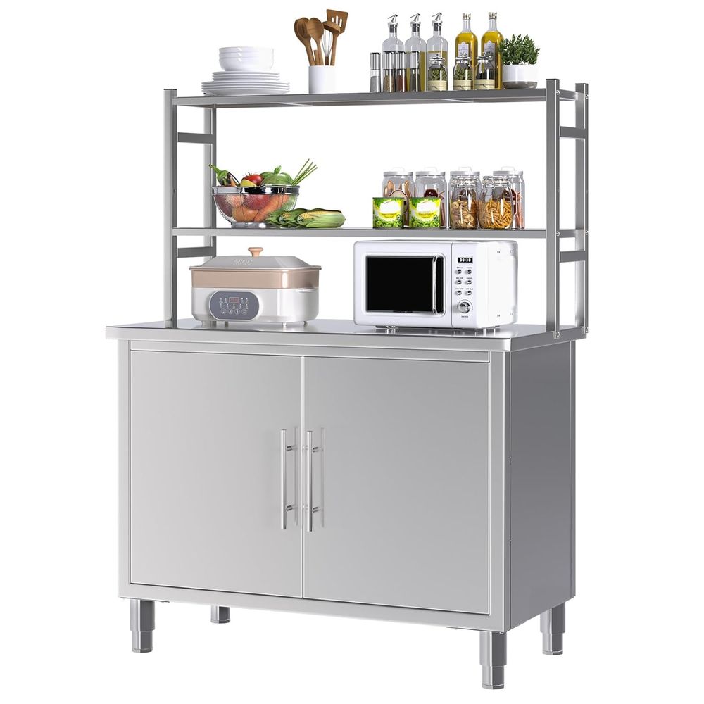 Commercial Kitchen Prep Table With Storage - 40 x 20 Commercial Kitchen Prep