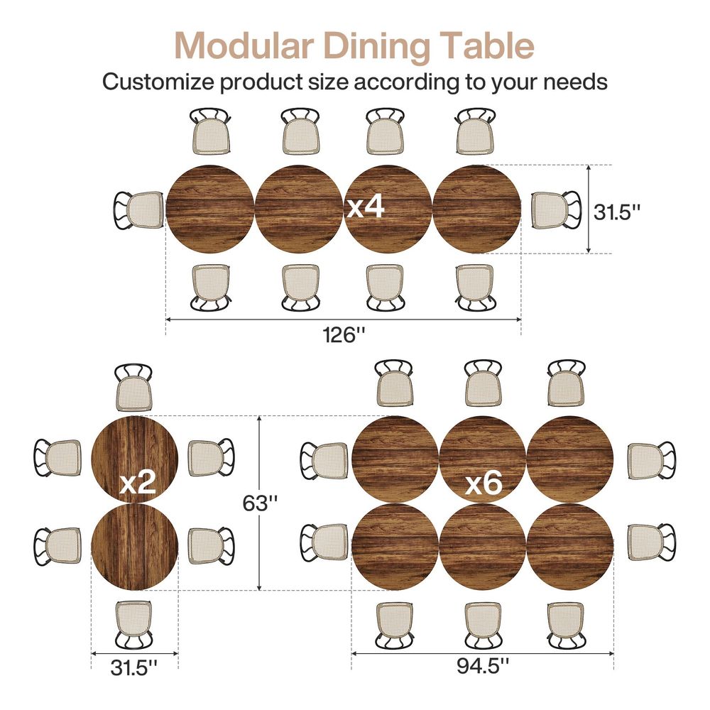 Commercial Kitchen Set - Round Commercial Dining Table Set of