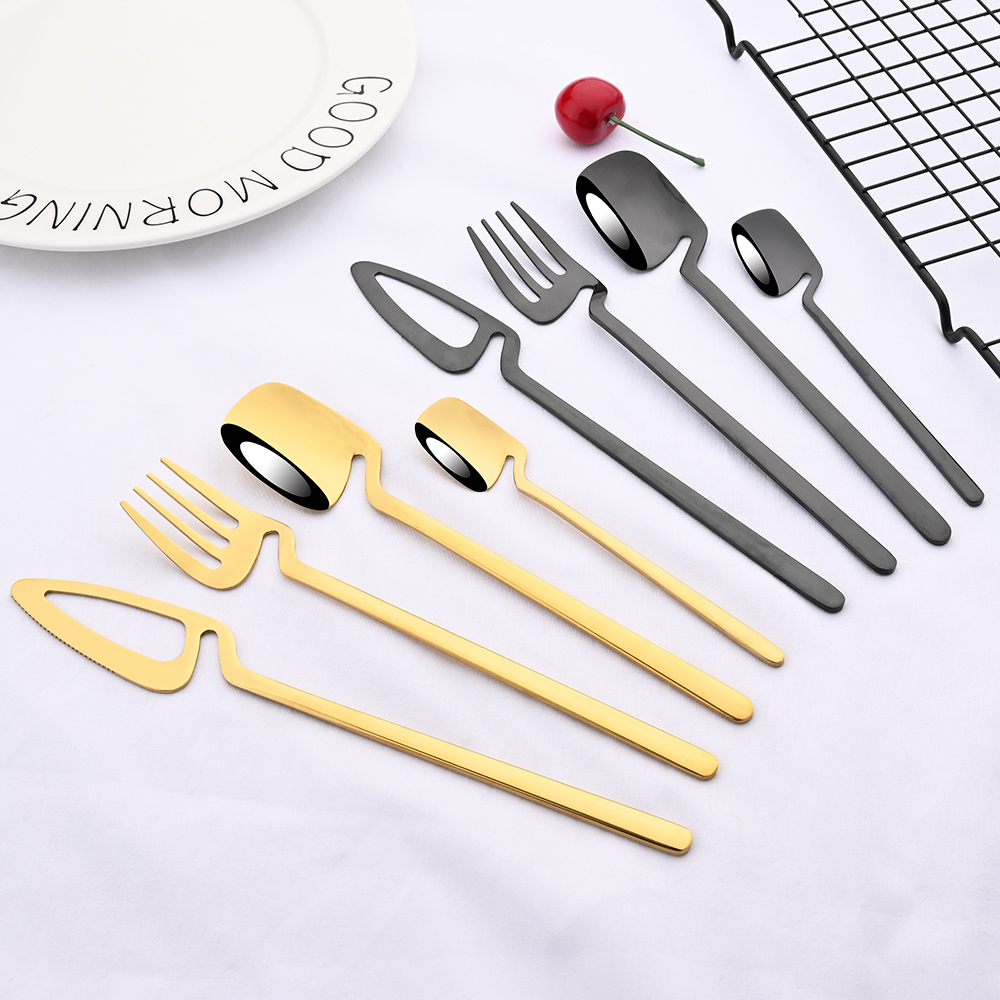 24Pcs Western Black Dinnerware - Commercial Kitchen Knife Set avaliação e preço