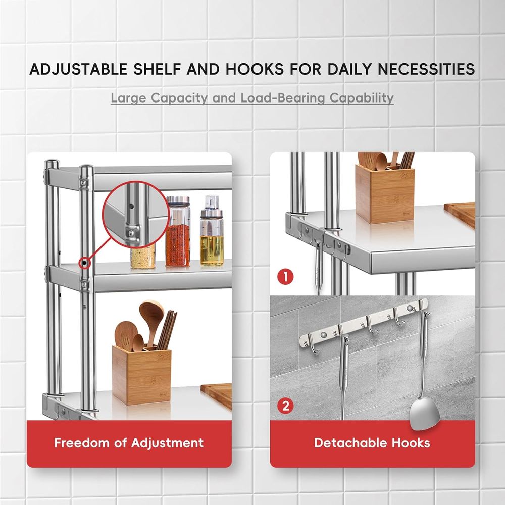 Commercial 36x24 Stainless Ste - Commercial Kitchen Prep Table With Storage avaliação e preço