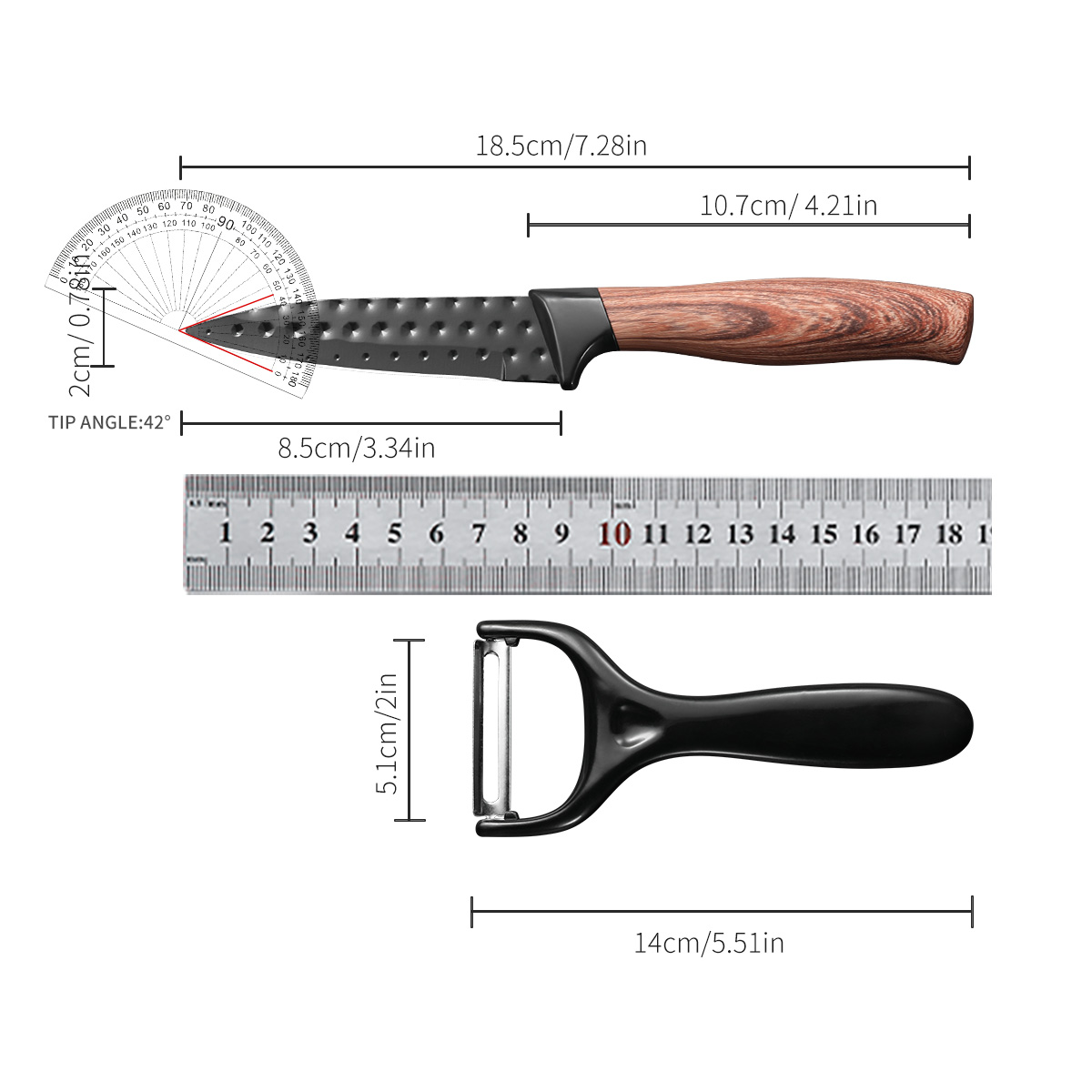 Stainless Steel Fruit Knife Pa - Commercial Kitchen Knife Set avaliação e preço