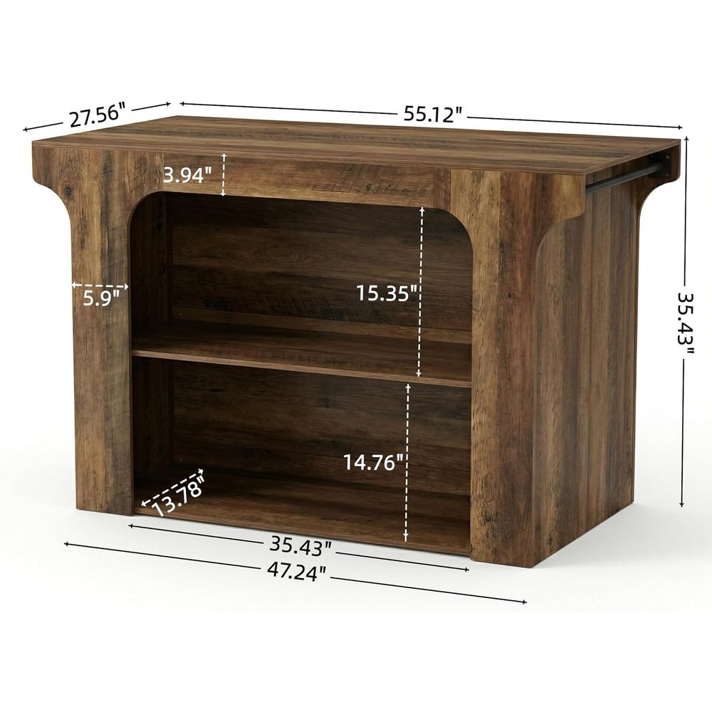 55 Counter Height Kitchen Isla - Commercial Kitchen Prep Table With Storage avaliação e preço