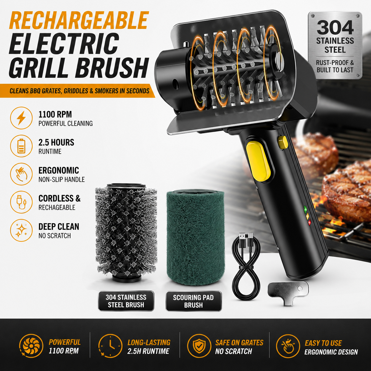Rechargeable Electric Grill Br - Commercial Kitchen Cleaning avaliação e preço