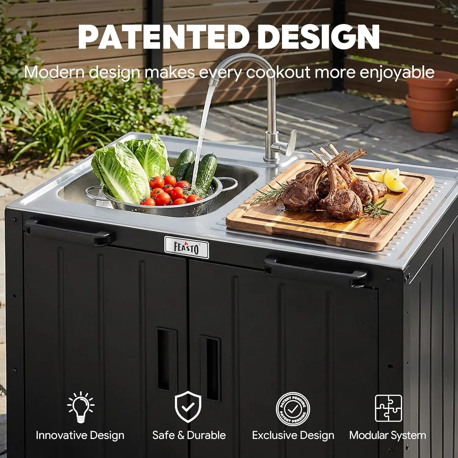Outdoor Kitchen Island with St - Commercial Kitchen Sink avaliação e preço