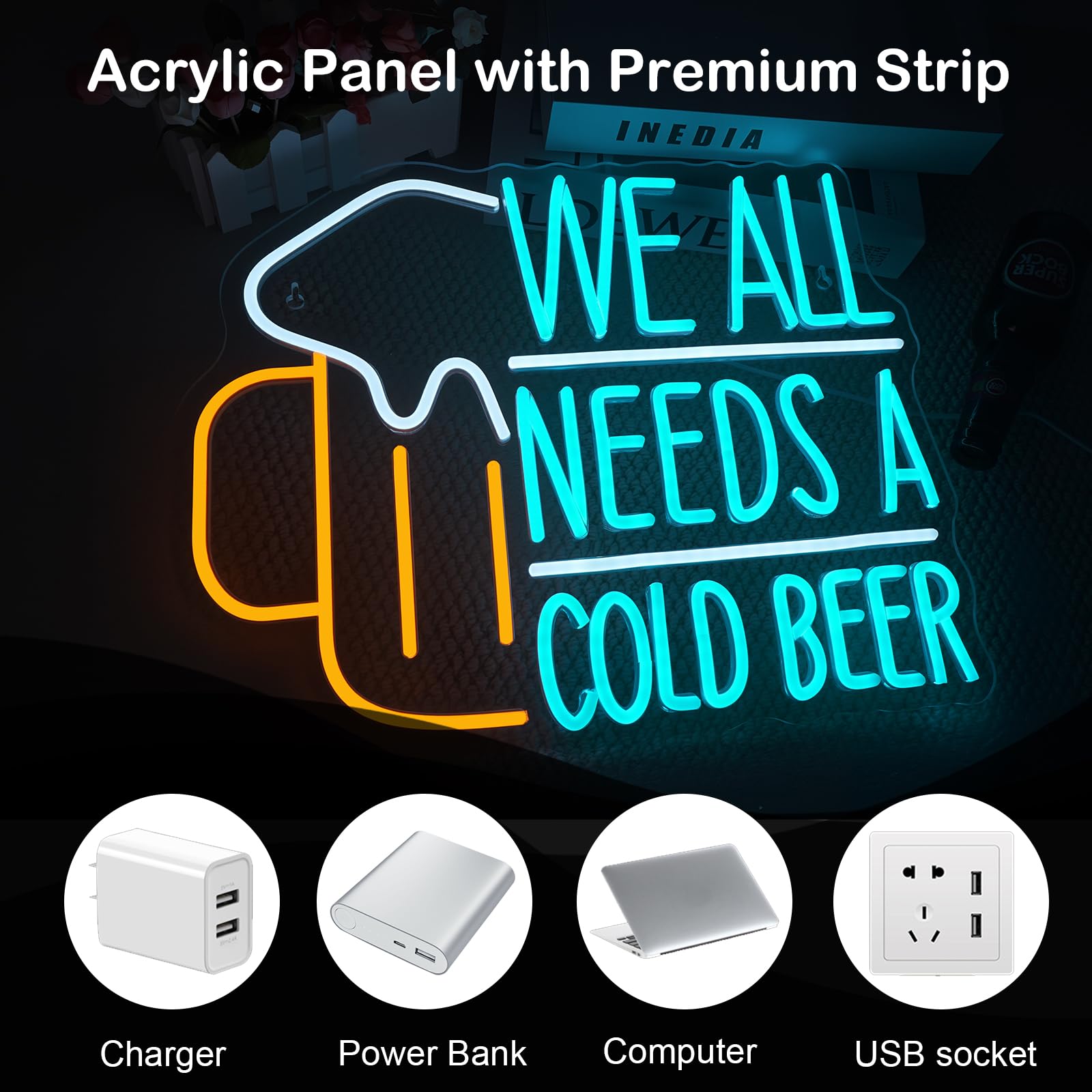 Beer Neon Sign LED Light Sign  - Commercial Kitchen Needs avaliação e preço