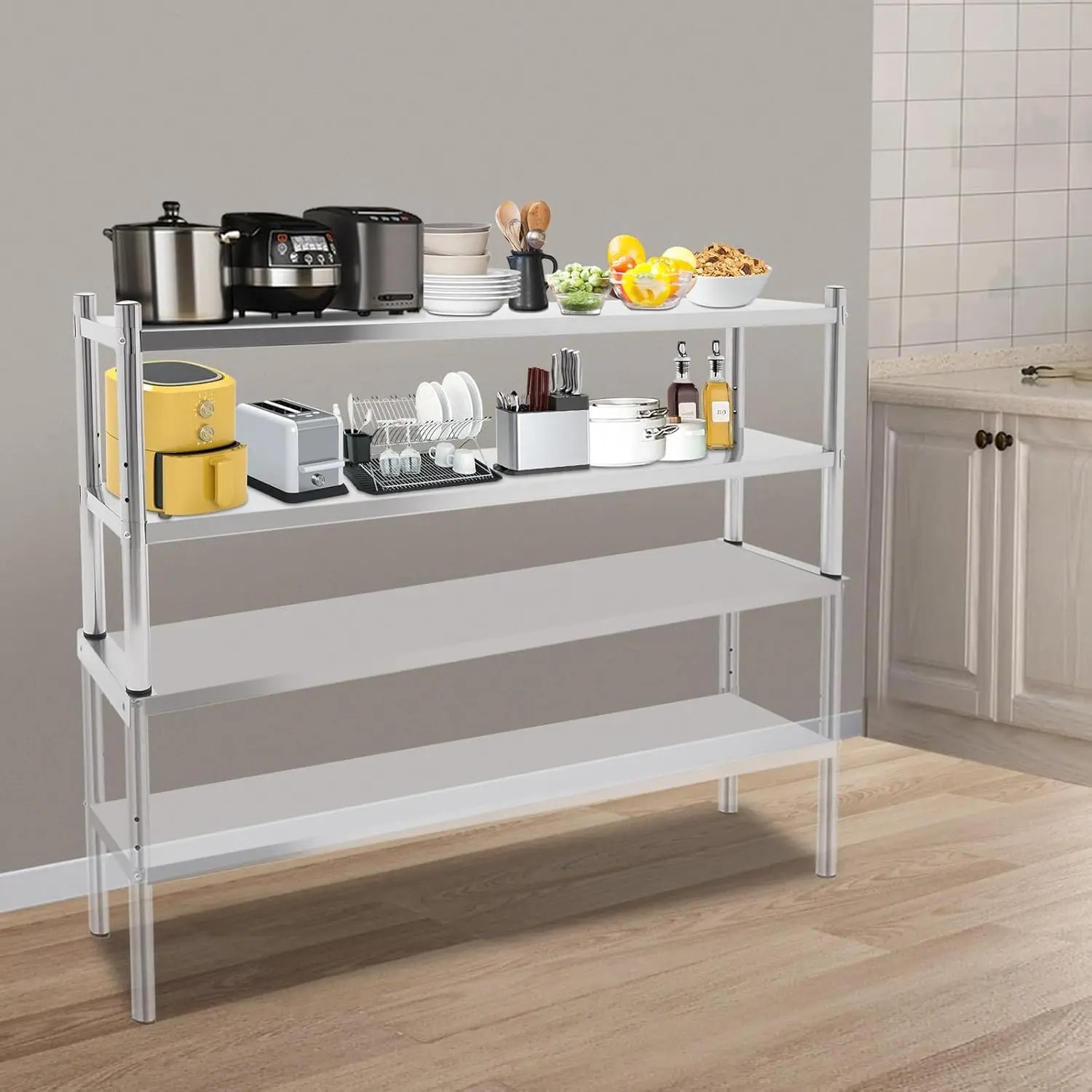Stainless Steel Double Tier Ov - Commercial Kitchen Prep Table With Storage avaliação e preço