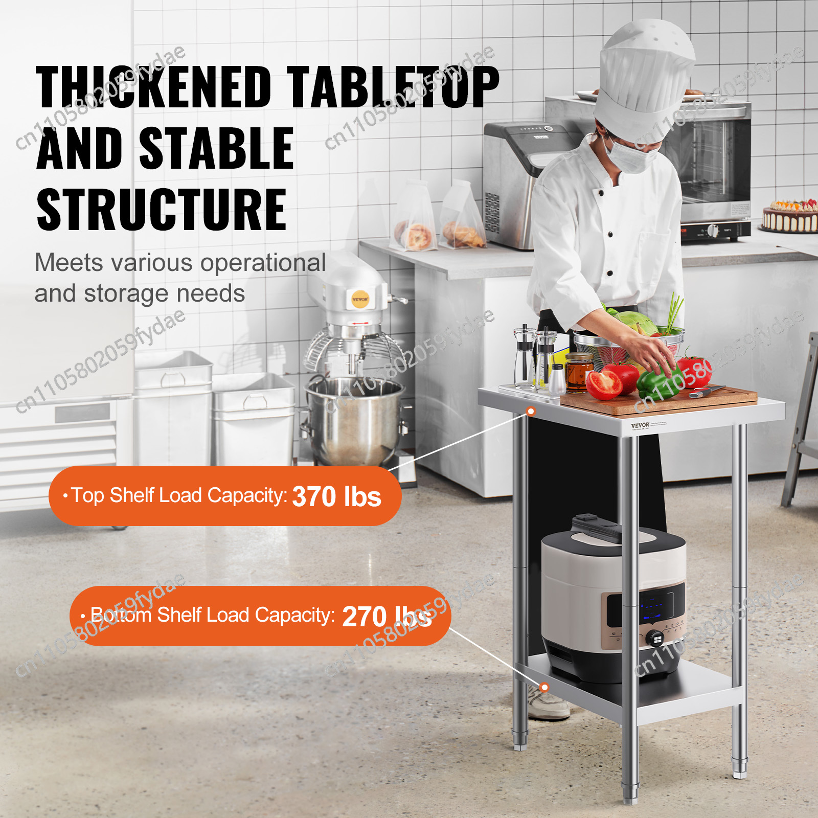 For Stainless Steel Prep Table - Commercial Kitchen Prep Table With Storage avaliação e preço