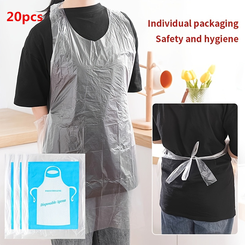 20pcs Disposable apron -PE pla - Commercial Kitchen Oil Disposal avaliação e preço