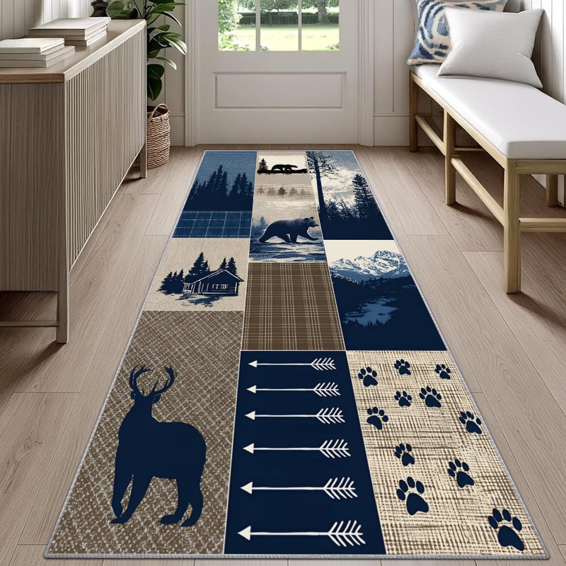 Vintage Deer Skin Runner Rug R - Commercial Kitchen Non Slip Flooring avaliação e preço