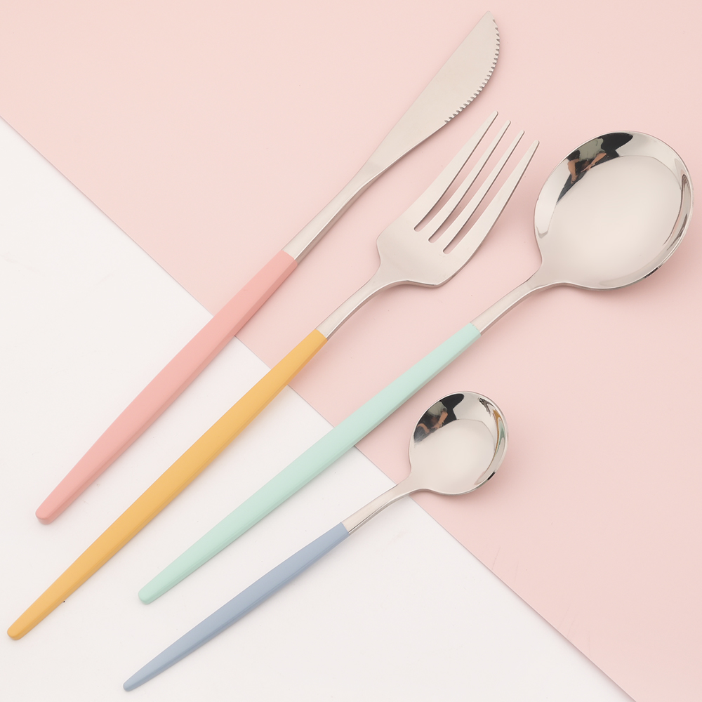 New 24Pcs Mix Color Dinnerware - Commercial Kitchen Knife Set avaliação e preço