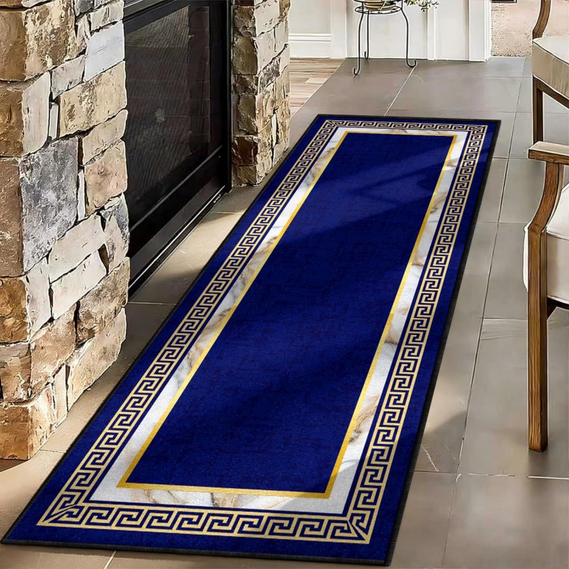 Abstract Art Runner Rug Blue Y - Commercial Kitchen Non Slip Flooring avaliação e preço