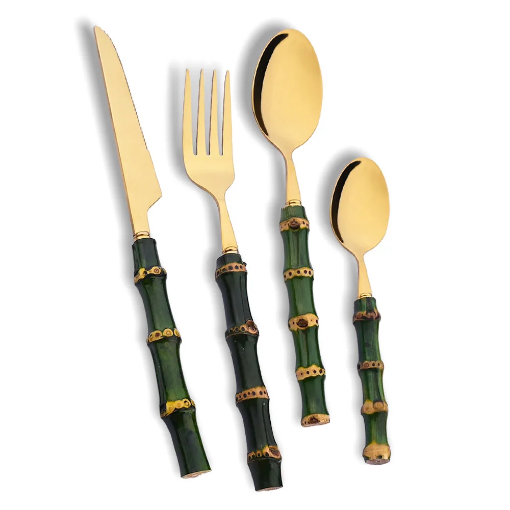 4Pcs Natural Bamboo Handle Din - Commercial Kitchen Knife Set avaliação e preço