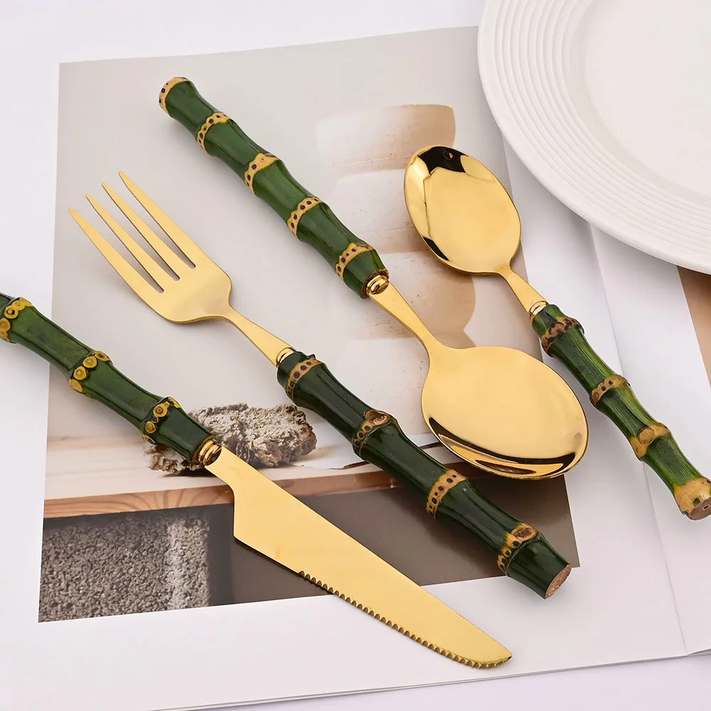 4Pcs Natural Bamboo Handle Din - Commercial Kitchen Knife Set avaliação e preço