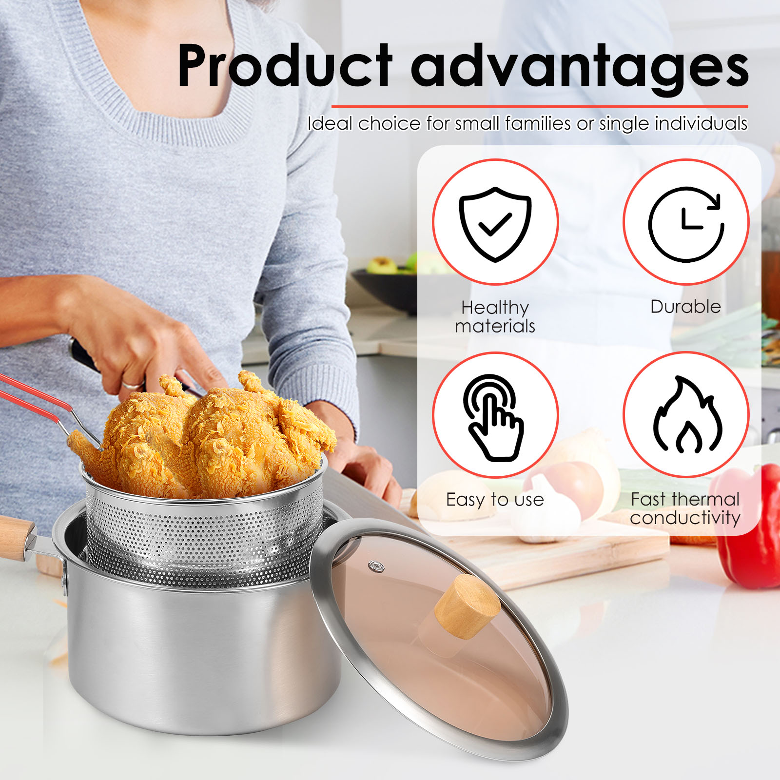Deep Fryer Pot Stainless Steel - Commercial Kitchen Appliances avaliação e preço