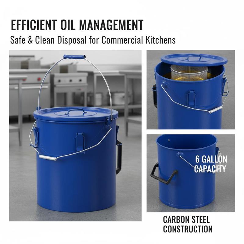Carbon Steel Oil Storage Pail  - Commercial Kitchen Oil Disposal avaliação e preço