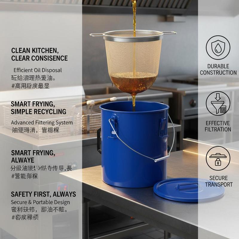 Carbon Steel Oil Storage Pail  - Commercial Kitchen Oil Disposal avaliação e preço