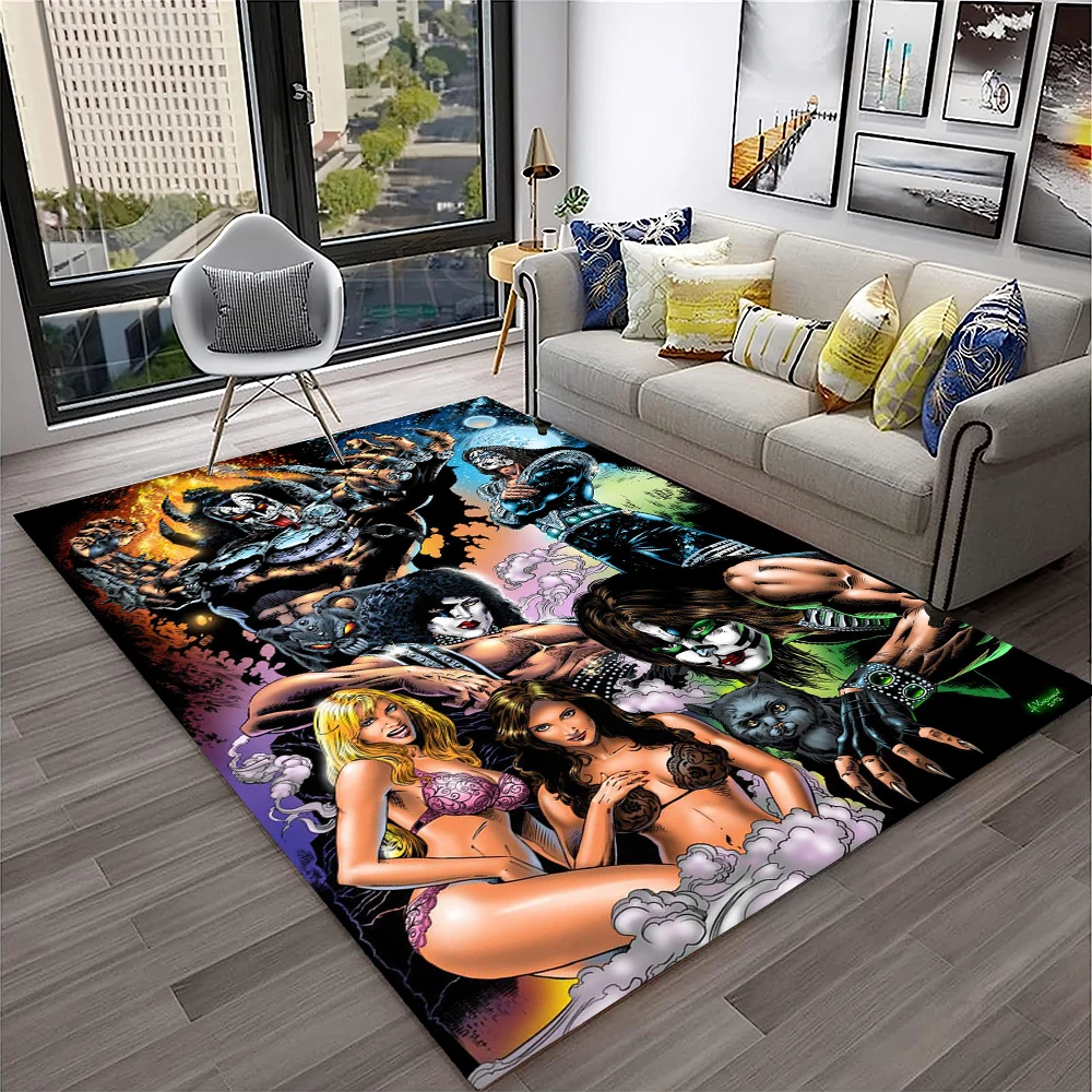 Retro KISS Rock Band Carpet Ru - Commercial Kitchen Non Slip Flooring avaliação e preço