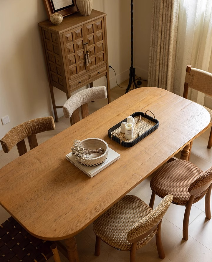 Nordic Vintage Oak Dining Tabl - Commercial Kitchen Set avaliação e preço
