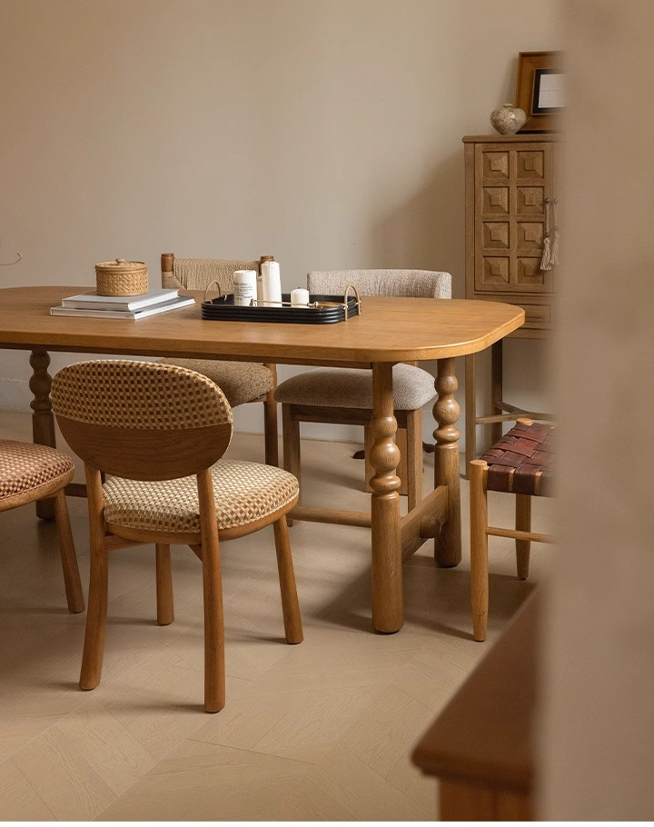 Nordic Vintage Oak Dining Tabl - Commercial Kitchen Set avaliação e preço
