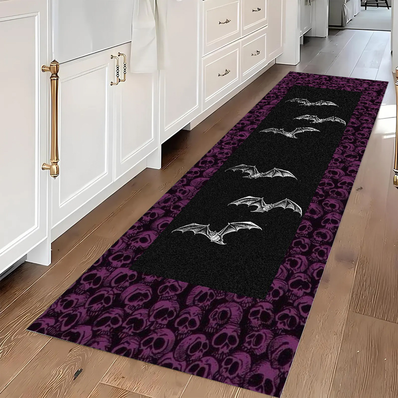 Gothic Skull & Bat Runner Area - Commercial Kitchen Non Slip Flooring avaliação e preço
