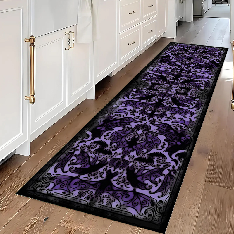 Gothic Skull & Bat Runner Area - Commercial Kitchen Non Slip Flooring avaliação e preço