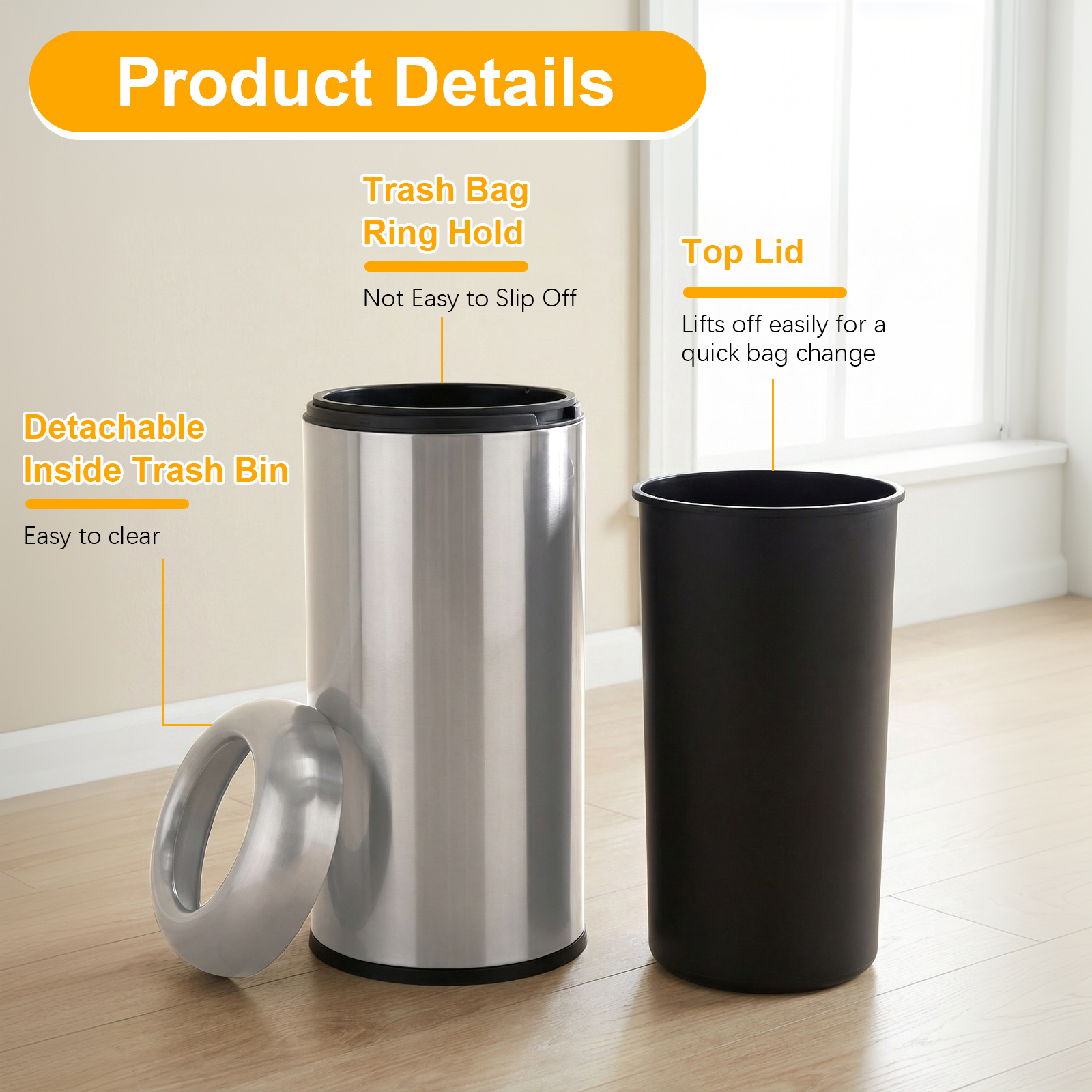 16 Gallon Open Top Tall Trash  - Commercial Kitchen Trash Can avaliação e preço