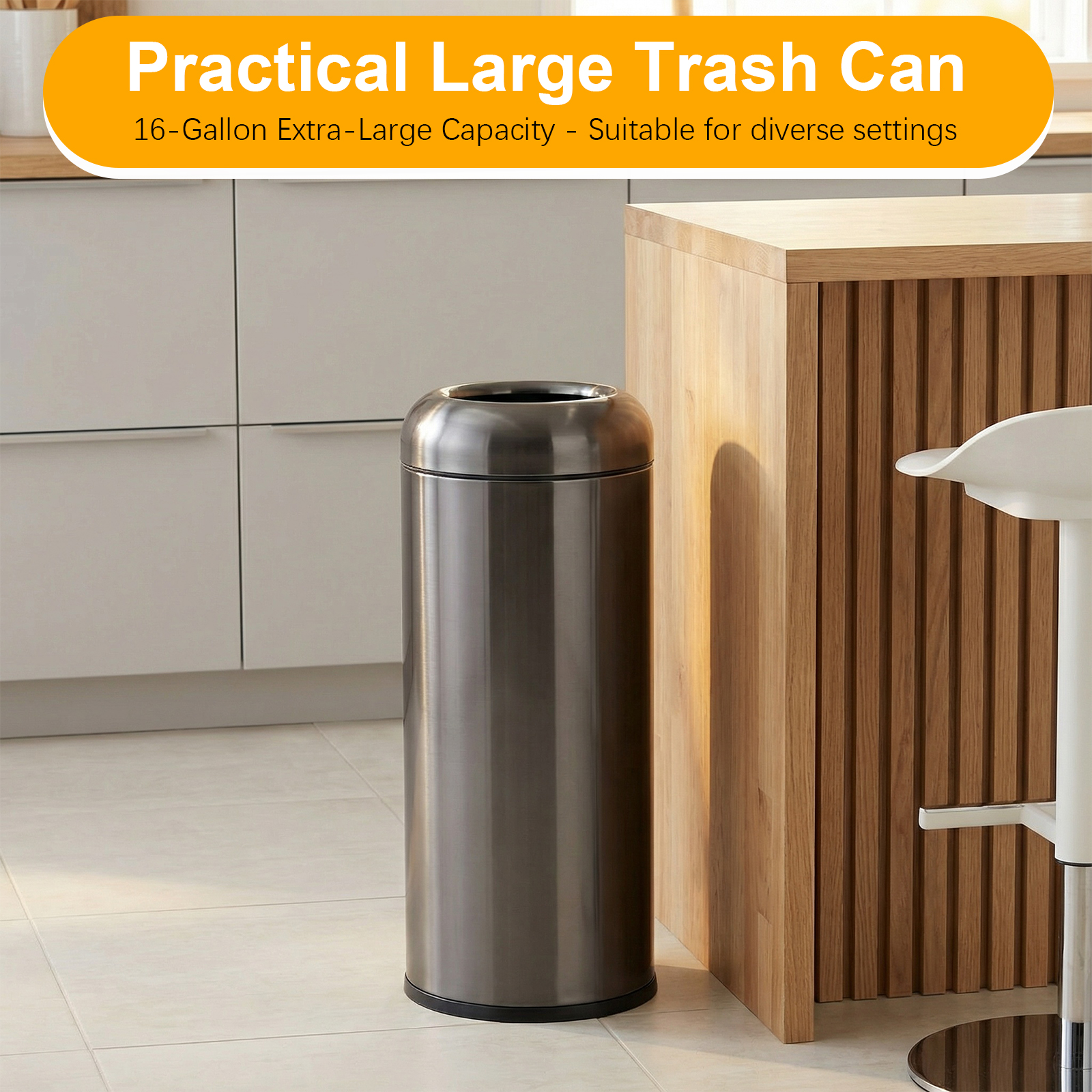 16 Gallon Open Top Tall Trash  - Commercial Kitchen Trash Can avaliação e preço