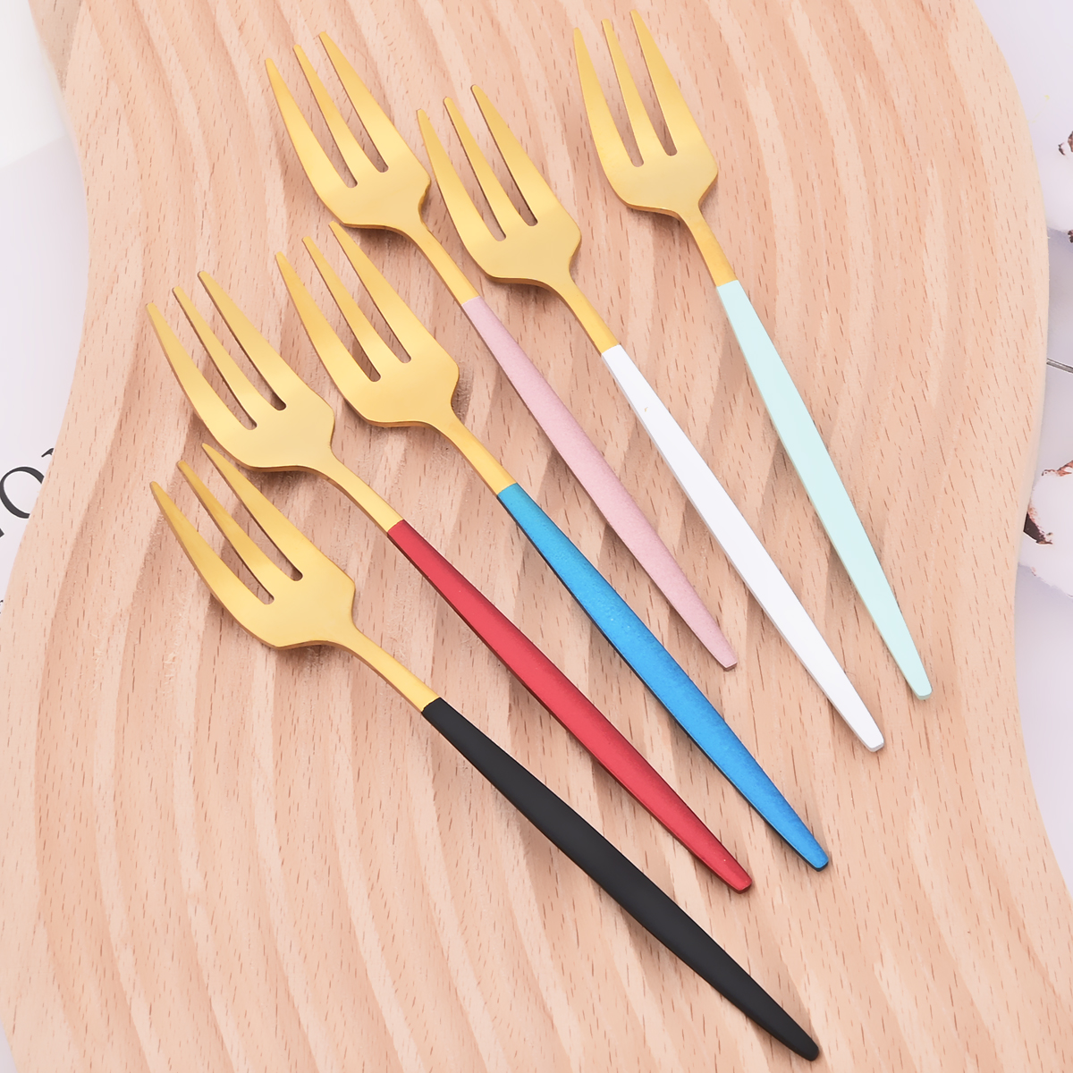 6Pcs Pink Gold Dinnerware Set  - Commercial Kitchen Knife Set avaliação e preço