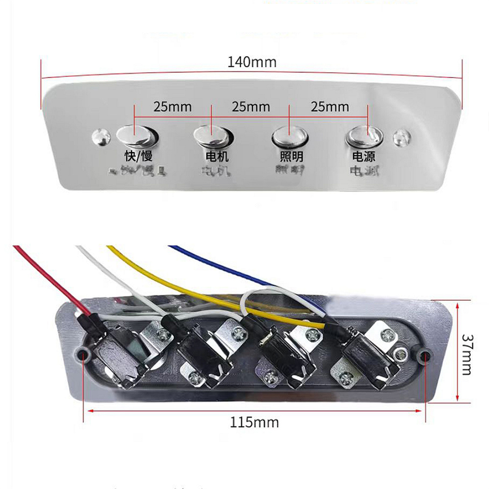 1pc 4-key Push Button Switch C - Commercial Kitchen Exhaust Hood avaliação e preço