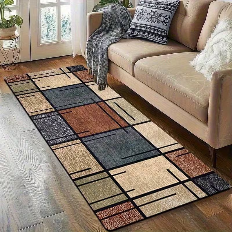 Modern Geometric Patchwork Run - Commercial Kitchen Non Slip Flooring avaliação e preço