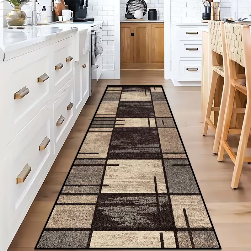 Modern Geometric Patchwork Run - Commercial Kitchen Non Slip Flooring avaliação e preço
