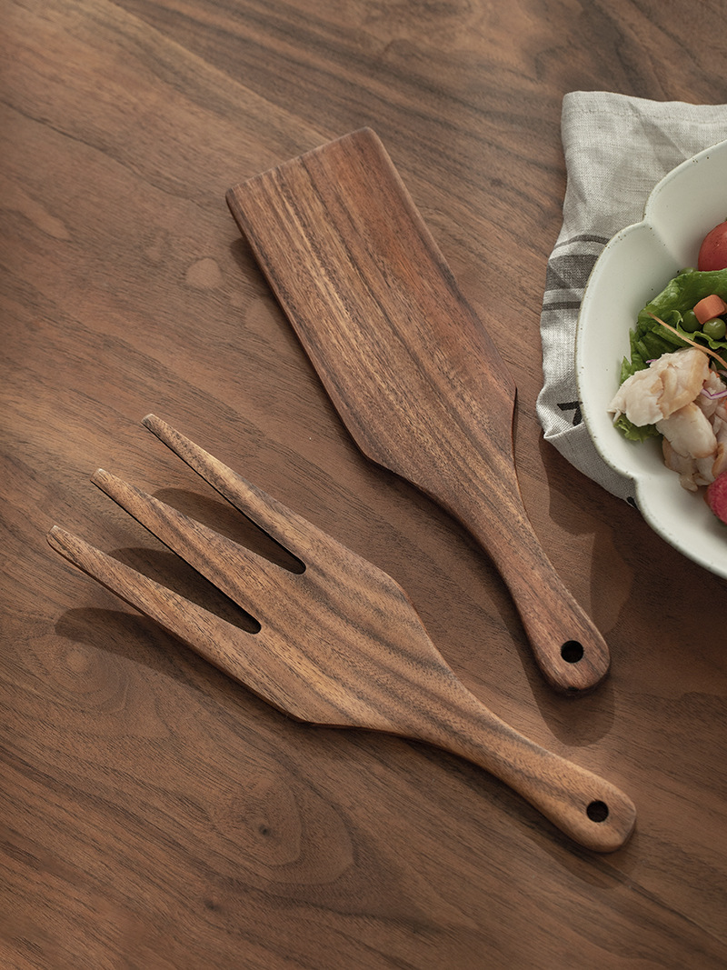 Wooden Salad Server, Wood Sala - Commercial Kitchen Knife Set avaliação e preço