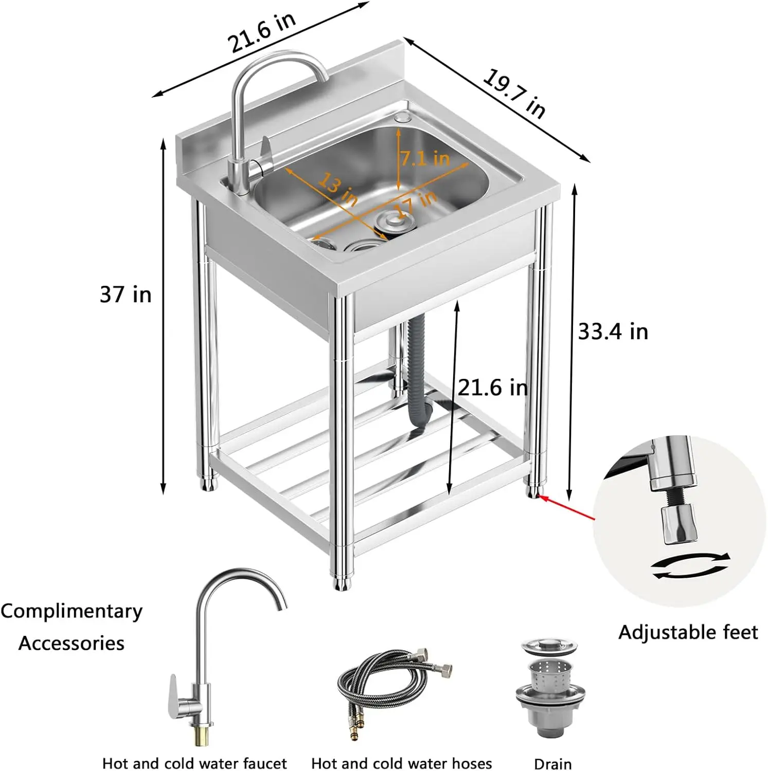 Free Standing Stainless-Steel  - Commercial Kitchen Set avaliação e preço