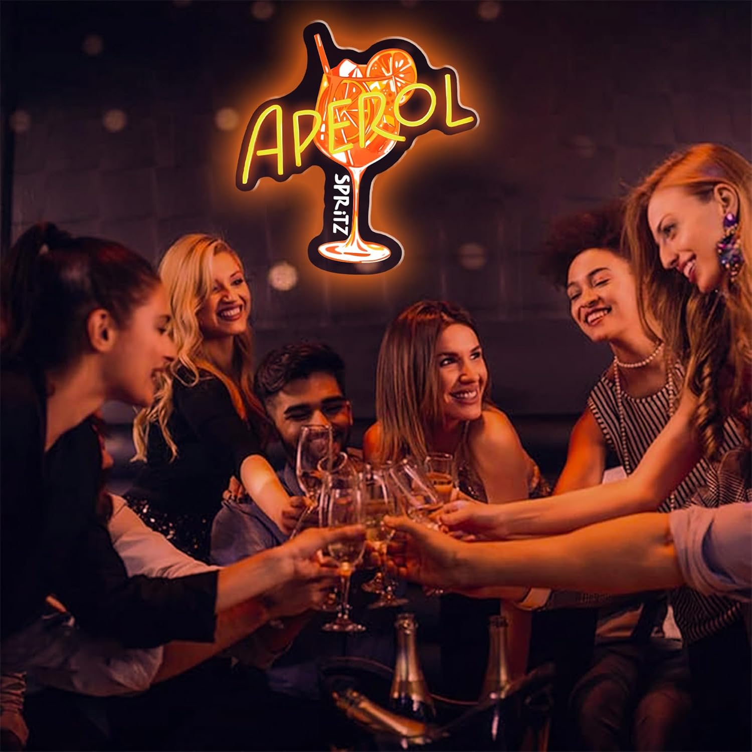 Orange/Aperol Spritz Neon Sign - Commercial Kitchen Light avaliação e preço