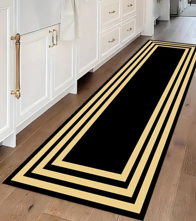 Luxury Black Gold Greek Key Bo - Commercial Kitchen Non Slip Flooring avaliação e preço