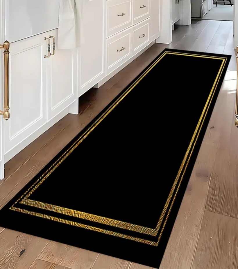 Luxury Black Gold Greek Key Bo - Commercial Kitchen Non Slip Flooring avaliação e preço