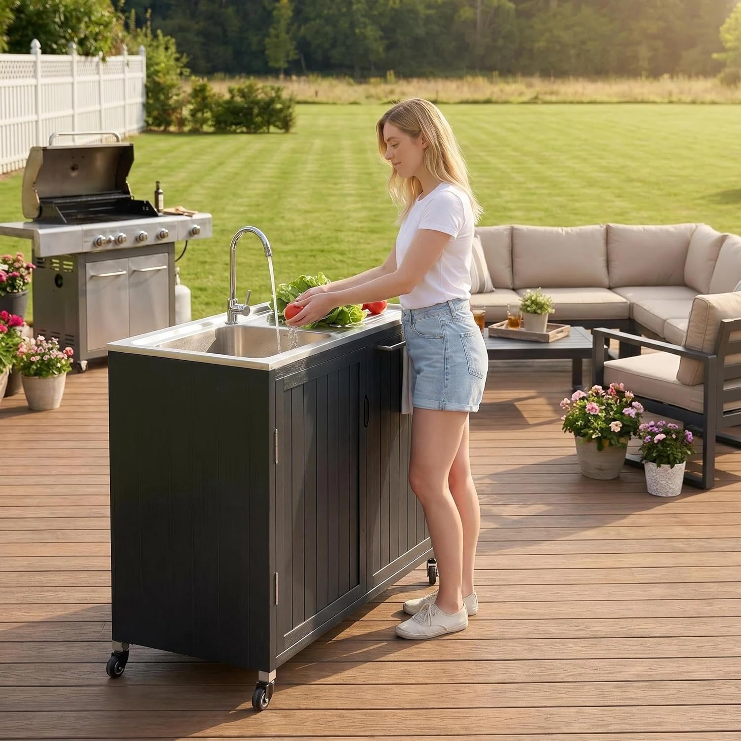 Outdoor Kitchen Island with 30 - Commercial Kitchen Sink avaliação e preço