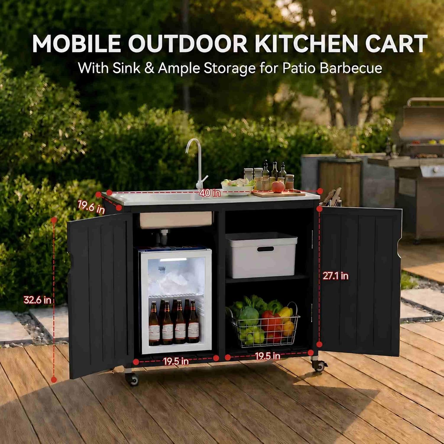 Outdoor Kitchen Island with 30 - Commercial Kitchen Sink avaliação e preço