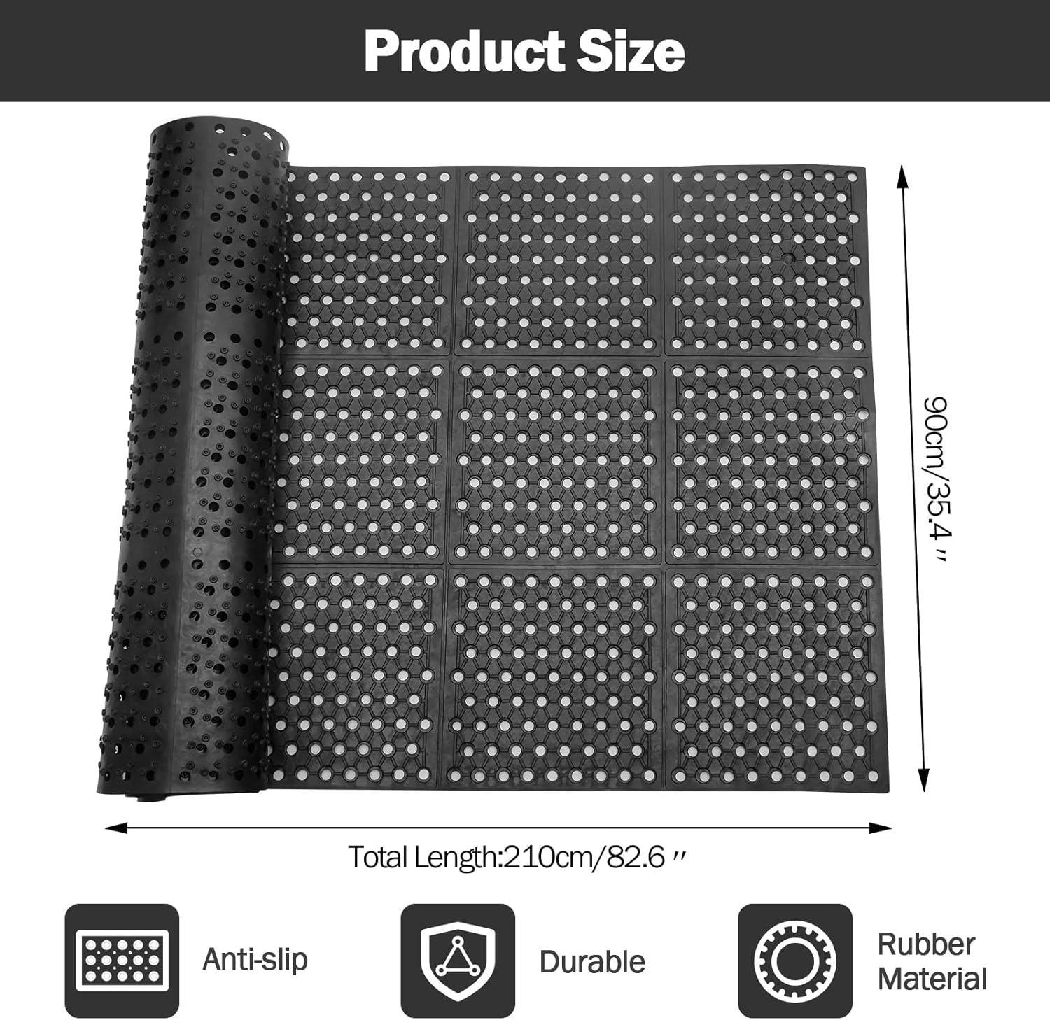 Anti-Fatigue Drainage Rubber M - Commercial Kitchen Non Slip Flooring avaliação e preço