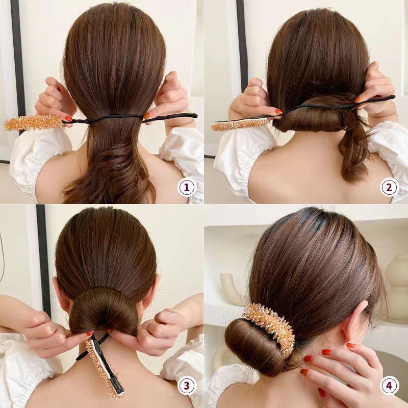 1pc Women Easy Hair Bun Maker  - Donut Making Machine avaliação e preço