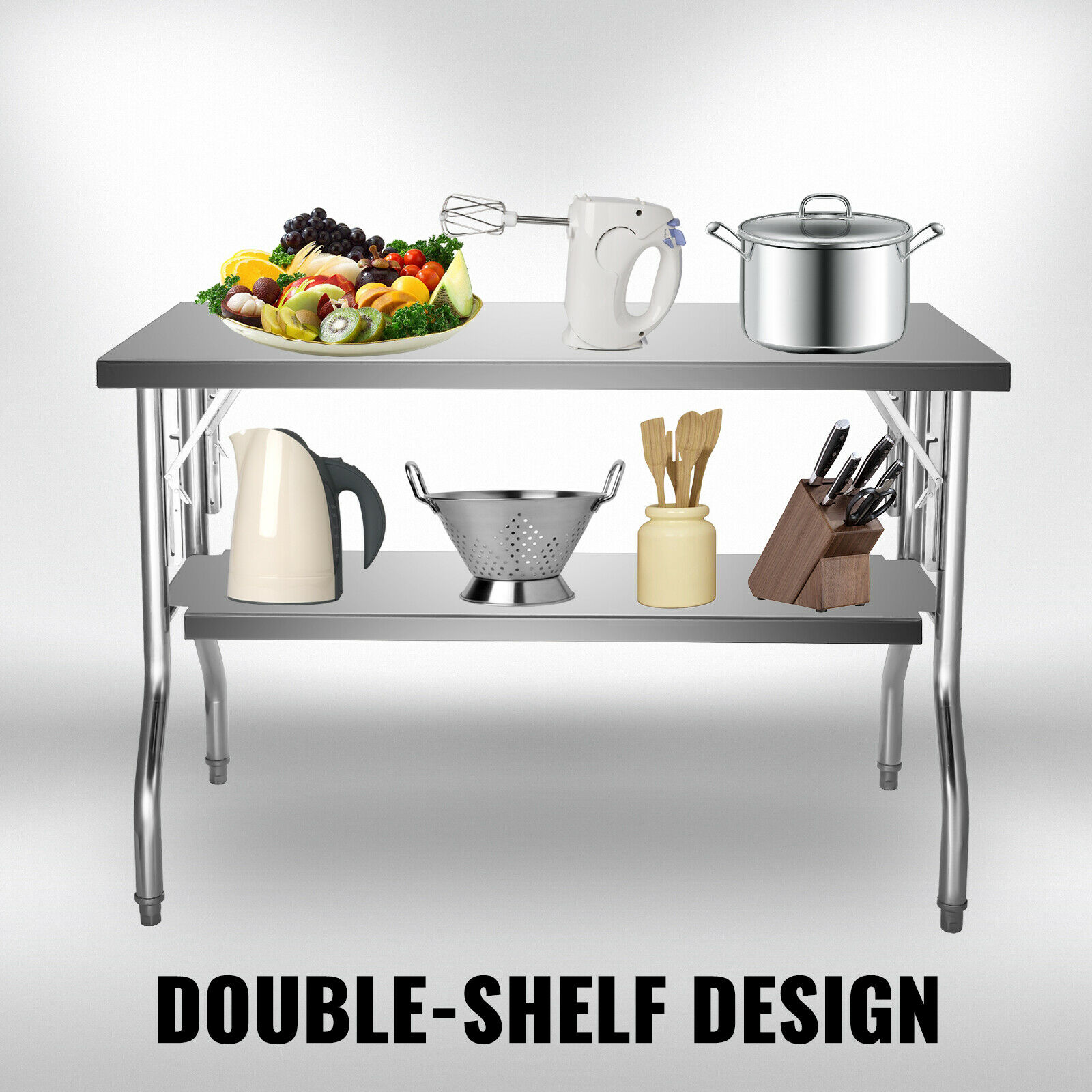 Single/Double-Shelf Profession - Commercial Kitchen Prep Table With Storage avaliação e preço