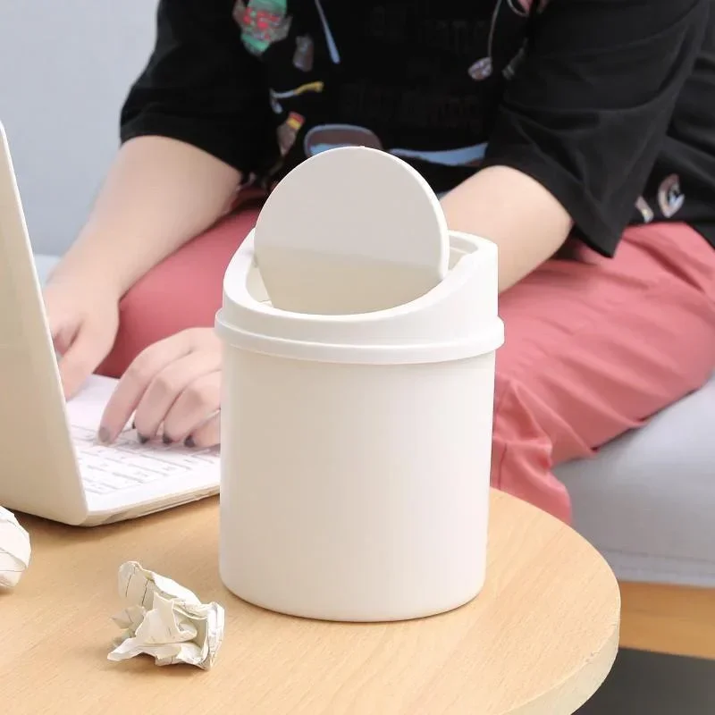 Mini Desktop Trash Can with Li - Commercial Kitchen Trash Can avaliação e preço