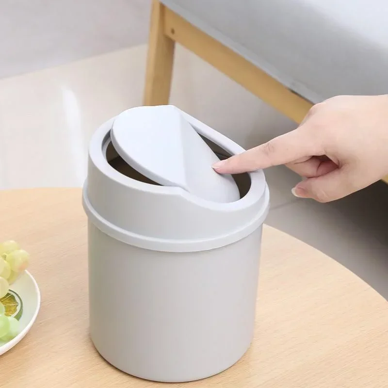 Mini Desktop Trash Can with Li - Commercial Kitchen Trash Can avaliação e preço