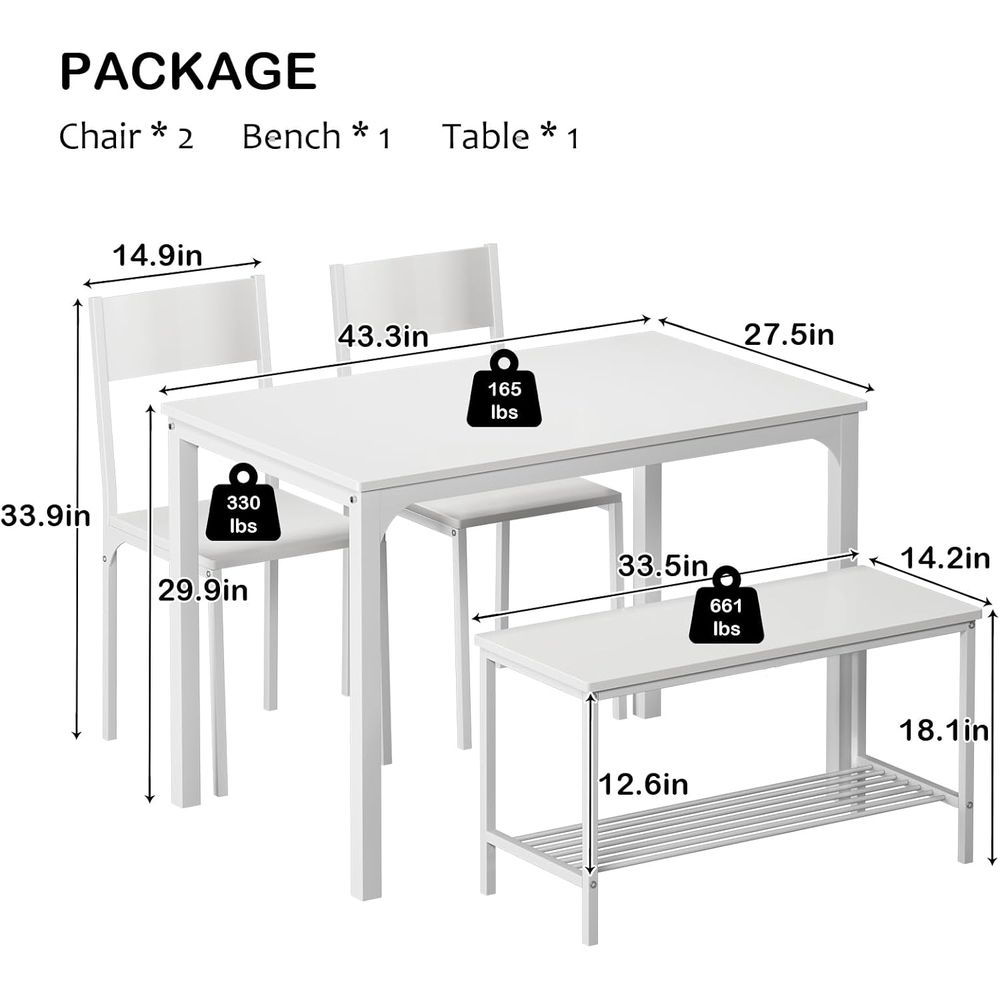 4 Pieces Dining Table Set, 43. - Commercial Kitchen Set avaliação e preço