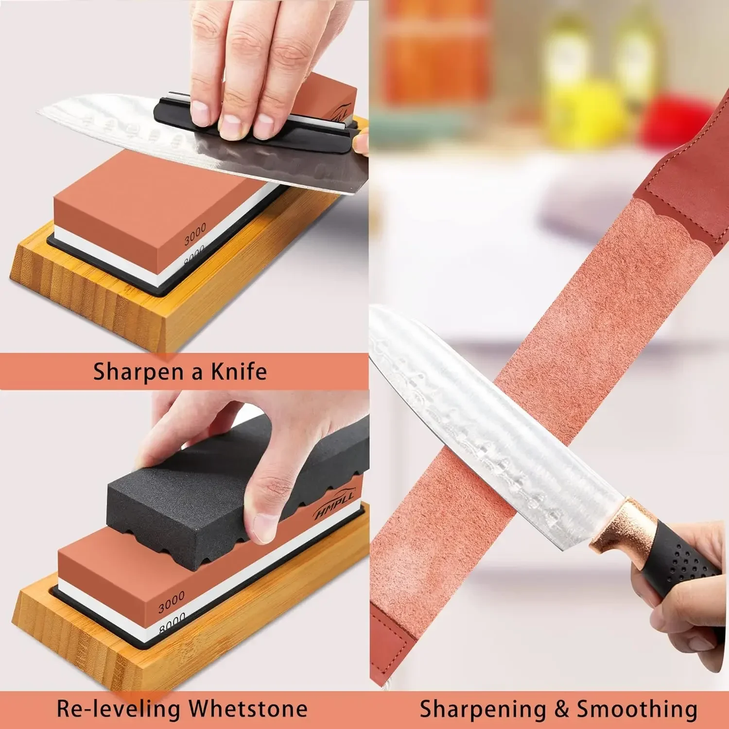Knife Sharpening Stone Kit  Ki - Commercial Kitchen Knife Set avaliação e preço