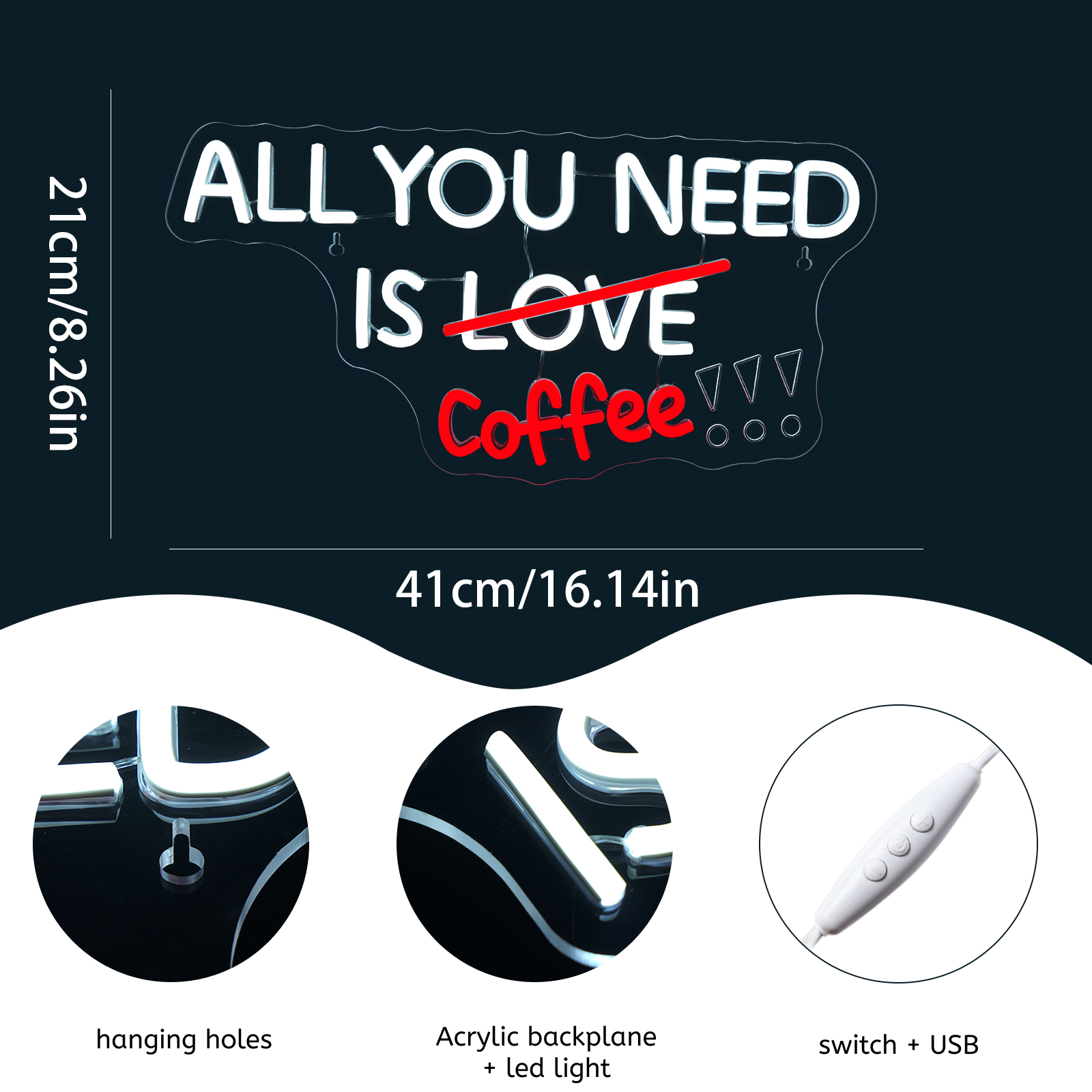 All You Need Is Coffee Neon Si - Commercial Kitchen Needs avaliação e preço